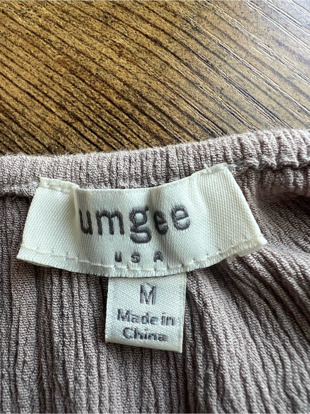 Umgee Taupe Crochet Lace Bell Sleeve Boho Tunic Blouse Top M - Picture 3 of 9